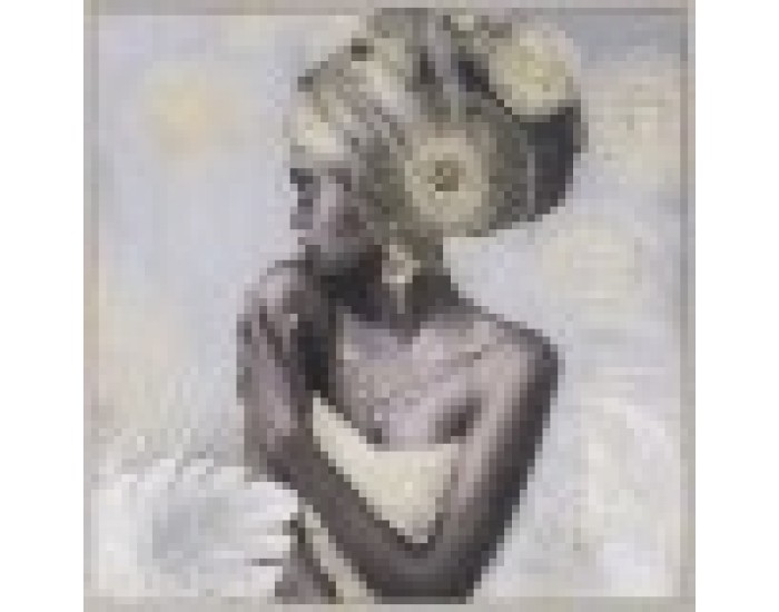 Картина Home ESPRIT Колониален Златен Африканка 80 x 2,8 x 80 cm (2 броя)