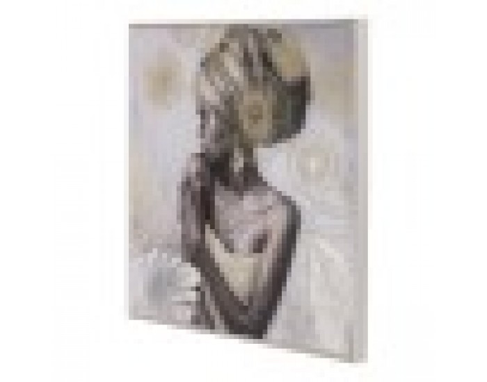 Картина Home ESPRIT Колониален Златен Африканка 80 x 2,8 x 80 cm (2 броя)