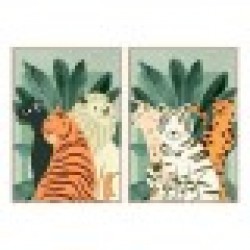 Картина DKD Home Decor Животни (2 pcs) (83 x 4.5 x 123 cm) - Tablouri, postere, puzzle-uri