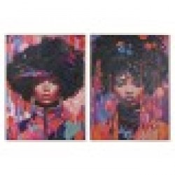 Картина Home ESPRIT Дама Модерен 90 x 3,5 x 120 cm (2 броя) - Tablouri, postere, puzzle-uri
