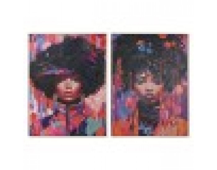 Картина Home ESPRIT Дама Модерен 90 x 3,5 x 120 cm (2 броя)