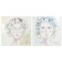 Картина DKD Home Decor Дама (100 x 3,5 x 100 cm) (2 броя) - Tablouri, postere, puzzle-uri