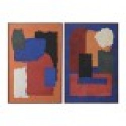 Картина Home ESPRIT Абстрактен Град 80 x 4,5 x 120 cm (2 броя) - Tablouri, postere, puzzle-uri