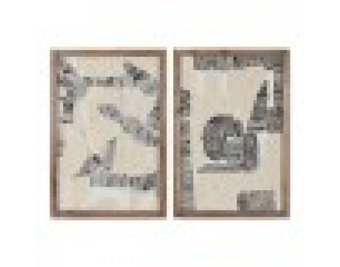 Картина Home ESPRIT Бял Сив Абстрактен Град 43 x 3 x 63 cm (2 броя)