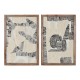 Картина Home ESPRIT Бял Сив Абстрактен Град 43 x 3 x 63 cm (2 броя)