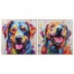 Картина Home ESPRIT Модерен Куче 80 x 3 x 80 cm (2 броя) - Tablouri, postere, puzzle-uri