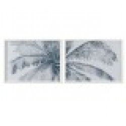 Картина Home ESPRIT Син Бял Палми Средиземноморско 80 x 2 x 60 cm (2 броя) - Tablouri, postere, puzzle-uri