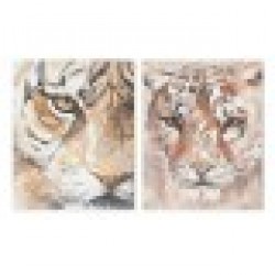 Картина Home ESPRIT Колониален Тигър 80 x 3,7 x 100 cm (2 броя) - Tablouri, postere, puzzle-uri