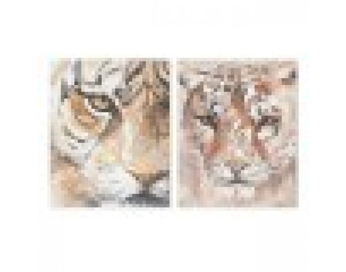 Картина Home ESPRIT Колониален Тигър 80 x 3,7 x 100 cm (2 броя)