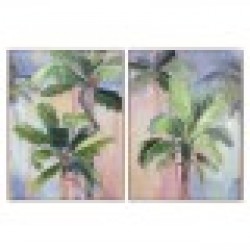Картина Home ESPRIT Палми Тропически 90 x 3,5 x 120 cm (2 броя) - Tablouri, postere, puzzle-uri
