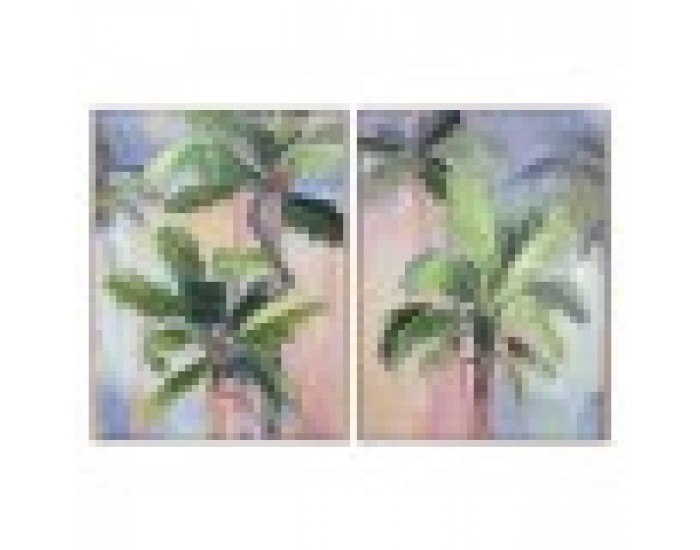 Картина Home ESPRIT Палми Тропически 90 x 3,5 x 120 cm (2 броя)