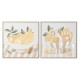 Картина Home ESPRIT Жълт Бежов Cottage 80 x 4 x 80 cm (2 броя)