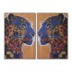 Картина Home ESPRIT Леопард Град 80 x 4,5 x 120 cm (2 броя) - Tablouri, postere, puzzle-uri