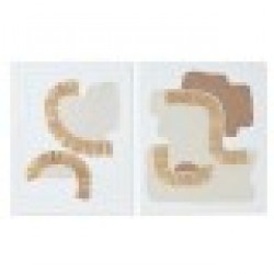 Пластно Home ESPRIT Бял Естествен Boho 80 x 4 x 100 cm (2 броя) - Tablouri, postere, puzzle-uri