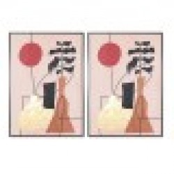 Картина DKD Home Decor Ваза (83 x 4,5 x 123 cm) (2 броя) - Tablouri, postere, puzzle-uri