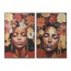 Картина Home ESPRIT Lilled Колониален (2 броя) - Tablouri, postere, puzzle-uri