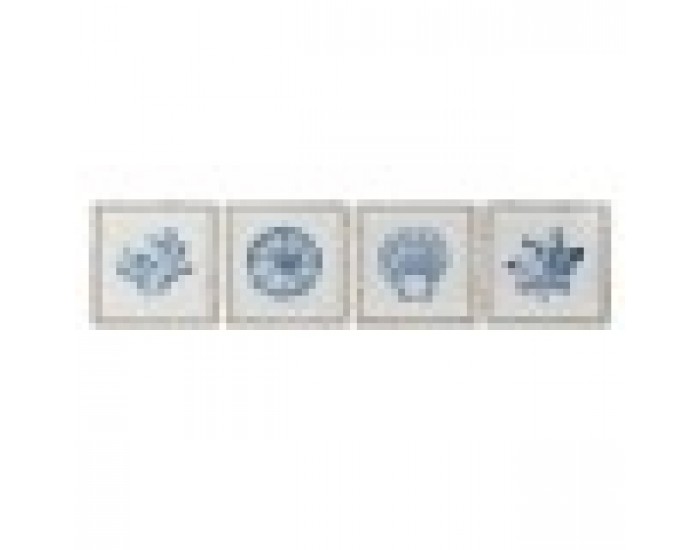 Картина Home ESPRIT Корал Средиземноморско 50 x 2,5 x 50 cm (4 броя)