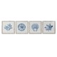 Картина Home ESPRIT Корал Средиземноморско 50 x 2,5 x 50 cm (4 броя)