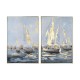 Картина Home ESPRIT Яхти Средиземноморско 83 x 4,5 x 123 cm (2 броя)