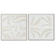 Картина Home ESPRIT Бял Бежов Абстрактен Скандинавски 83 x 4,5 x 83 cm (2 броя)