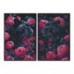 Картина Home ESPRIT Черен Розов 83 x 4 x 123 cm (2 броя) - Tablouri, postere, puzzle-uri