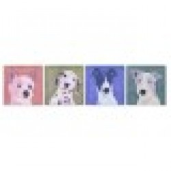 Картина Home ESPRIT Син Зелен Оранжев Град 50 x 2 x 50 cm (4 броя) - Tablouri, postere, puzzle-uri