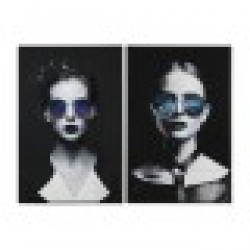 Картина Home ESPRIT Модерен chica 80 x 3 x 120 cm (2 броя) - Tablouri, postere, puzzle-uri