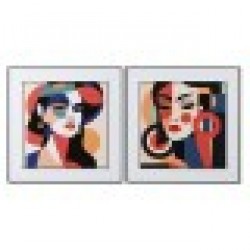 Картина Home ESPRIT Абстрактен Модерен 80 x 3,5 x 80 cm (2 броя) - Tablouri, postere, puzzle-uri