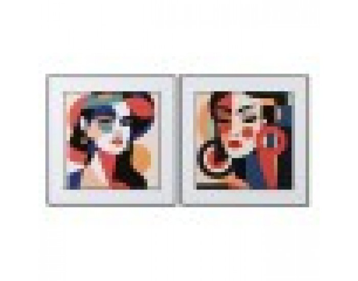 Картина Home ESPRIT Абстрактен Модерен 80 x 3,5 x 80 cm (2 броя)