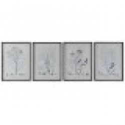 Картина DKD Home Decor Модерен Ботанически растения 45 x 2,5 x 60 cm (4 броя) - Tablouri, postere, puzzle-uri