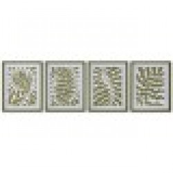 Картина Home ESPRIT Бял Зелен Тропически Лист на растение 40 x 2,5 x 50 cm (4 броя) - Tablouri, postere, puzzle-uri