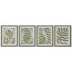 Картина Home ESPRIT Бял Зелен Тропически Лист на растение 40 x 2,5 x 50 cm (4 броя)