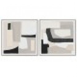 Картина Home ESPRIT Абстрактен Град 82,3 x 4,5 x 82,3 cm (2 броя) - Tablouri, postere, puzzle-uri