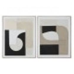 Картина Home ESPRIT Кафяв Черен Абстрактен Град 82 x 3,8 x 102 cm (2 броя) - Tablouri, postere, puzzle-uri