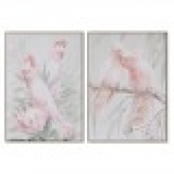 Картина Home ESPRIT Папагал Тропически 100 x 4 x 140 cm (2 броя) - Tablouri, postere, puzzle-uri