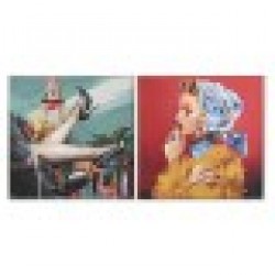 Картина Home ESPRIT Модерен 100 x 3,5 x 100 cm (2 броя) - Tablouri, postere, puzzle-uri