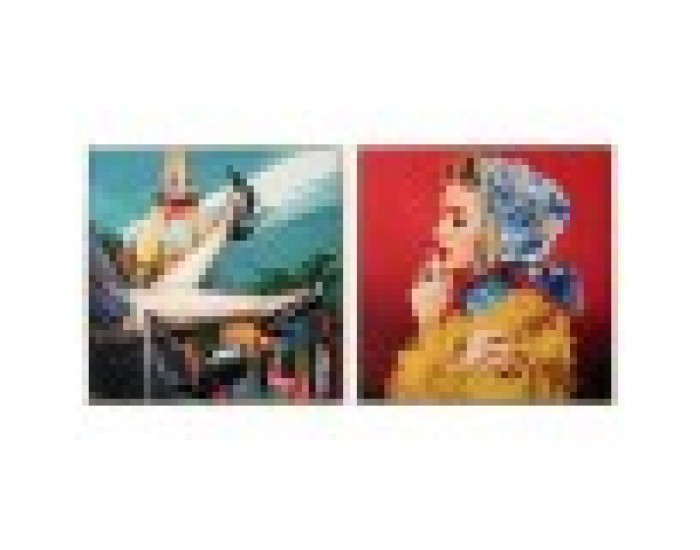 Картина Home ESPRIT Модерен 100 x 3,5 x 100 cm (2 броя)