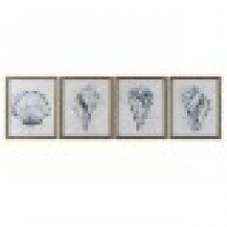 Картина Home ESPRIT Сив Естествен 50 x 2,5 x 60 cm (4 броя) - Tablouri, postere, puzzle-uri