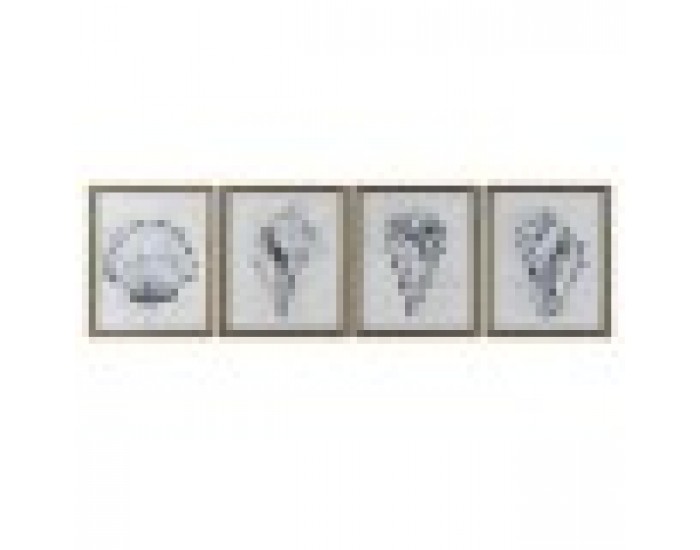 Картина Home ESPRIT Сив Естествен 50 x 2,5 x 60 cm (4 броя)