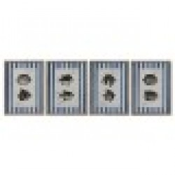 Картина Home ESPRIT Син Риба 40 X 2,5 X 55 cm (4 броя) - Tablouri, postere, puzzle-uri