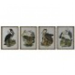 Картина DKD Home Decor Птици Ориенталски 45 x 3 x 60 cm (4 броя) - Tablouri, postere, puzzle-uri