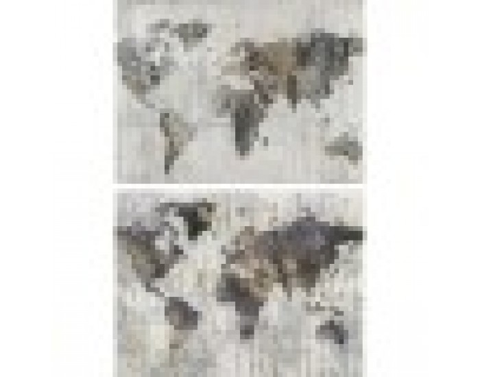 Картина DKD Home Decor Карта на Света (120 x 2.4 x 90 cm) (2 pcs)