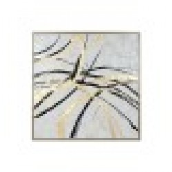 Картина Home ESPRIT Бял Златен Абстрактен Модерен 131 x 4 x 131 cm - Tablouri, postere, puzzle-uri