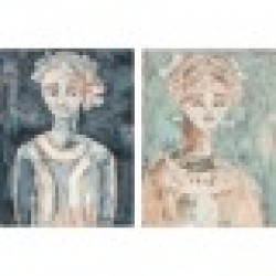 Картина DKD Home Decor Колониален Африканка (90 x 3,7 x 120 cm) (2 броя) - Tablouri, postere, puzzle-uri