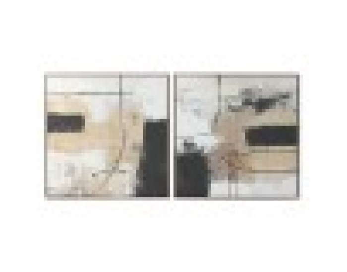 Картина Home ESPRIT Черен Златен Абстрактен Град 100 x 4 x 100 cm (2 броя)