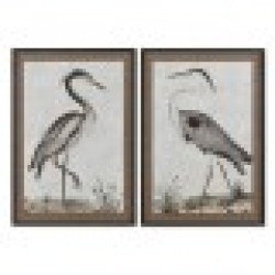 Картина Home ESPRIT Птици Ориенталски 70 x 4 x 100 cm (2 броя) - Tablouri, postere, puzzle-uri