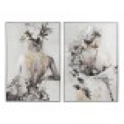 Картина Home ESPRIT Дама 80 x 3,5 x 120 cm (2 броя) - Tablouri, postere, puzzle-uri