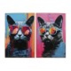Картина Home ESPRIT Модерен Котка 80 x 3 x 120 cm (2 броя) - Tablouri, postere, puzzle-uri