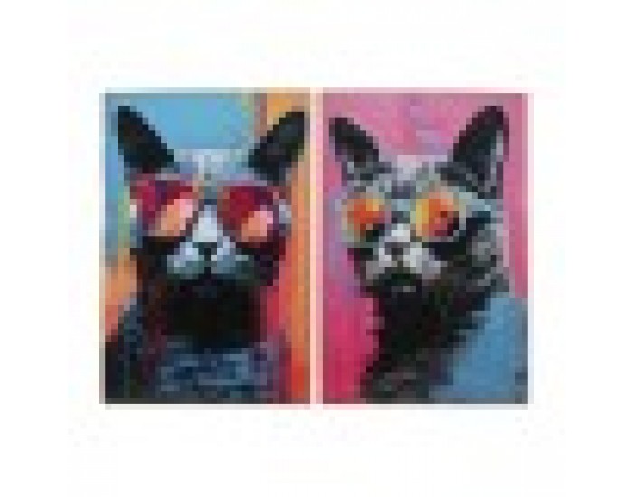 Картина Home ESPRIT Модерен Котка 80 x 3 x 120 cm (2 броя)
