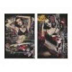 Картина Home ESPRIT Черен Модерен Град 80 x 3,5 x 120 cm (2 броя) - Tablouri, postere, puzzle-uri